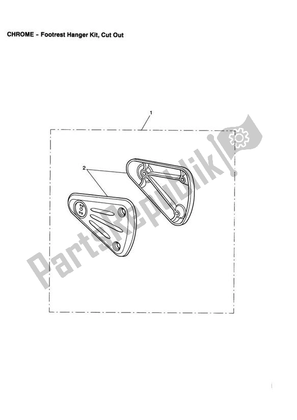 All parts for the Footrest Hanger Kit, Cut Out of the Triumph America Carburettor 790 2002 - 2007
